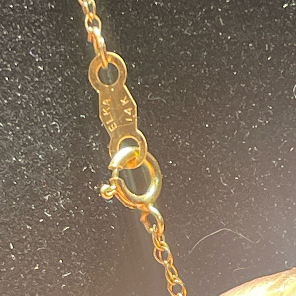 14k yellow gold set necklace and earrings - Picture 4 of 12